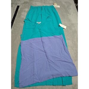 Cassant 100% Silk Skirt/Tank Set Ladies S Green Lavender Pastel Elastic Waist